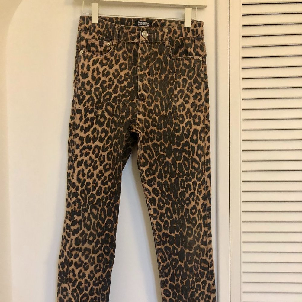 Panther print denim